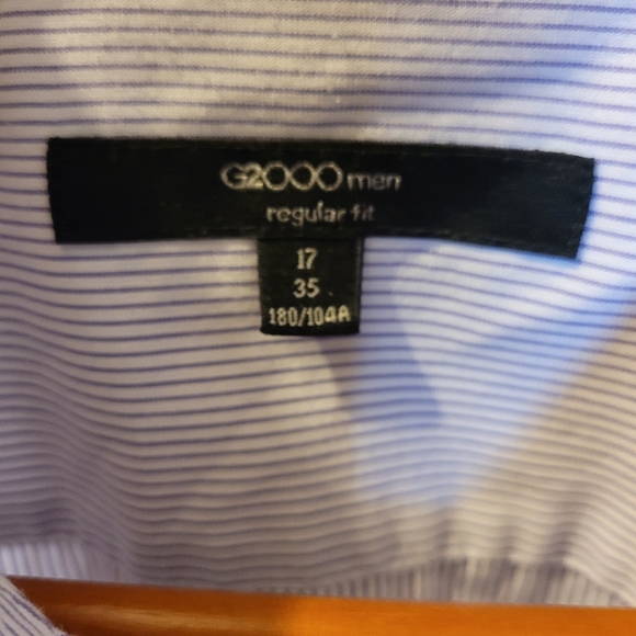 G2000 Men's Contrasting Collar Contemporary fit dress shirt Size 17 - Picture 2 of 4